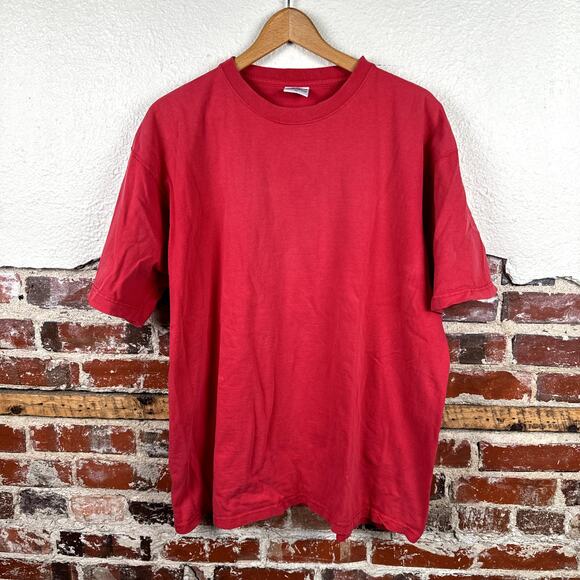 Vintage Pluma Shirt Sz XL Red Heavyweight Cotton Short Sleeve Crewneck Athletic - Picture 1 of 6